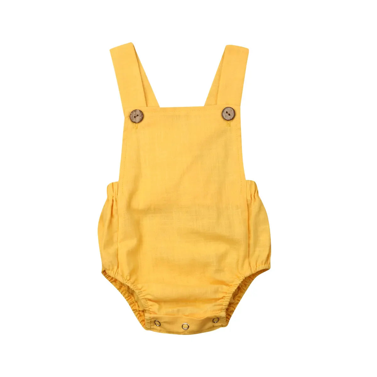 Newborn baby in a gently striped sleeveless cotton romper, ideal for sensitive skin