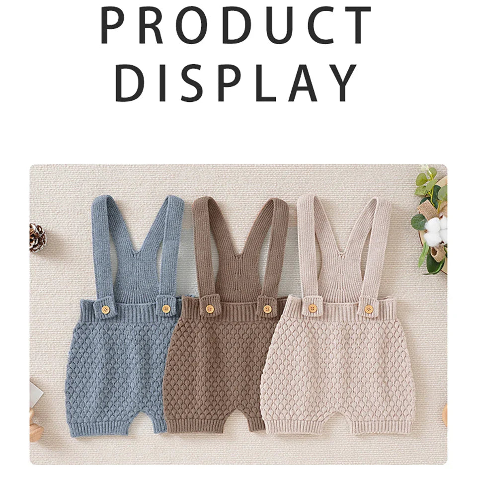 Adorable newborn clothes: a sleeveless knit romper for comfy, airy dressing.