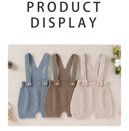 Adorable newborn clothes: a sleeveless knit romper for comfy, airy dressing.