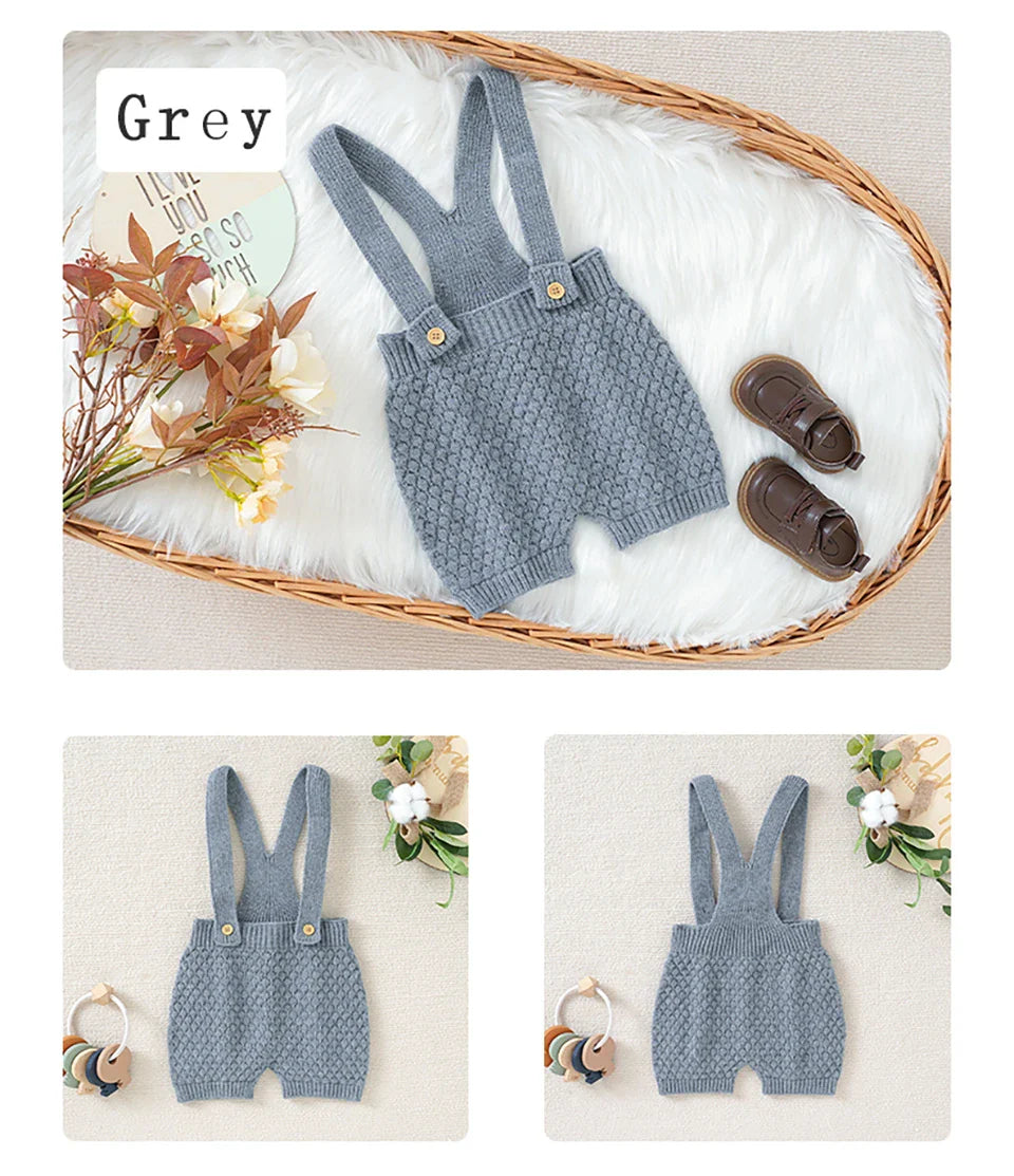 Comfortable and chic acrylic baby romper, an essential infant summer outfit.