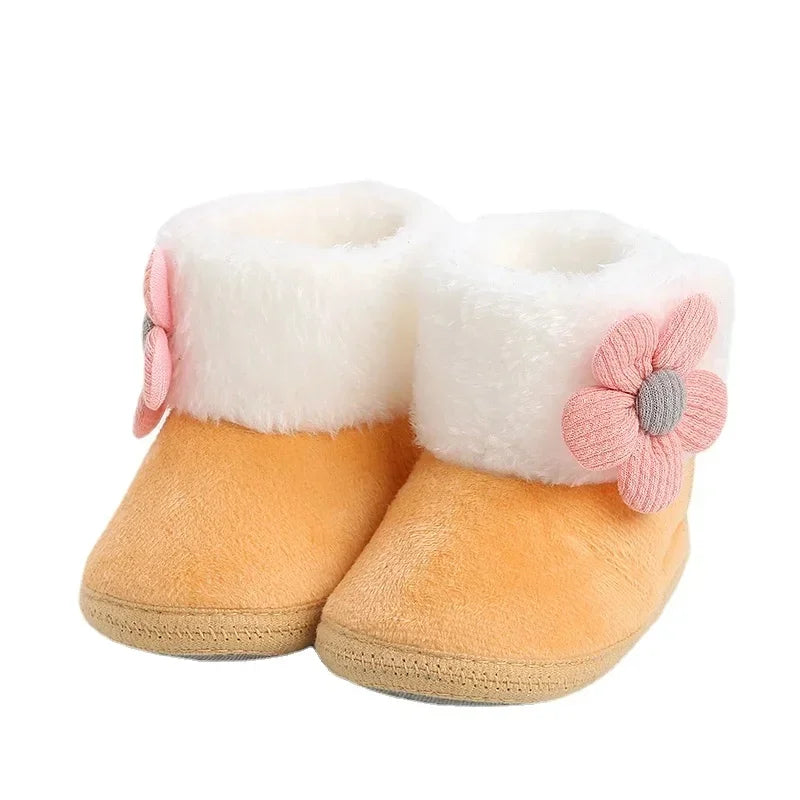 Pair of anti-slip newborn shoes, perfect first walkers for indoor adventures.
