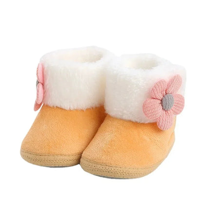 Pair of anti-slip newborn shoes, perfect first walkers for indoor adventures.