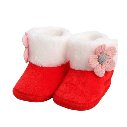 Cotton baby shoes with anti-slip bottom, great for indoor use and learning to walk.