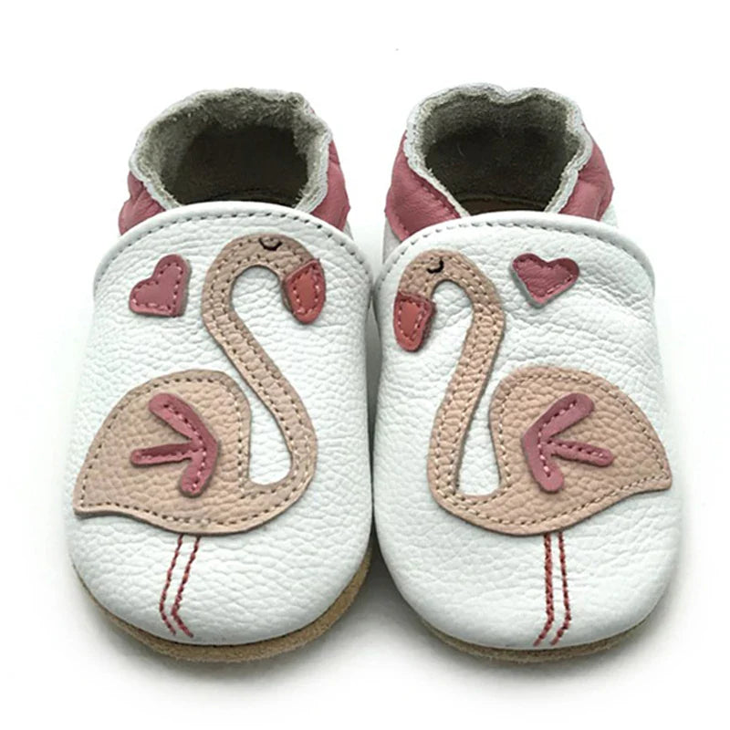 Secure-fit non-slip baby leather booties for infants, soft sole comfort