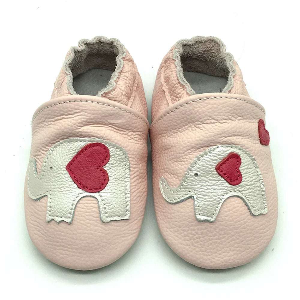 Breathable leather baby booties, non-slip soft sole for everyday wear