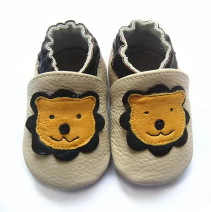 Unisex soft sole infant shoes, non-slip leather booties for toddlers
