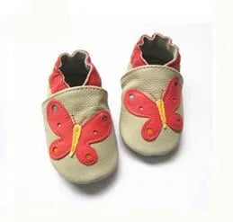 Grey unisex baby leather booties, soft sole non-slip for versatile styling