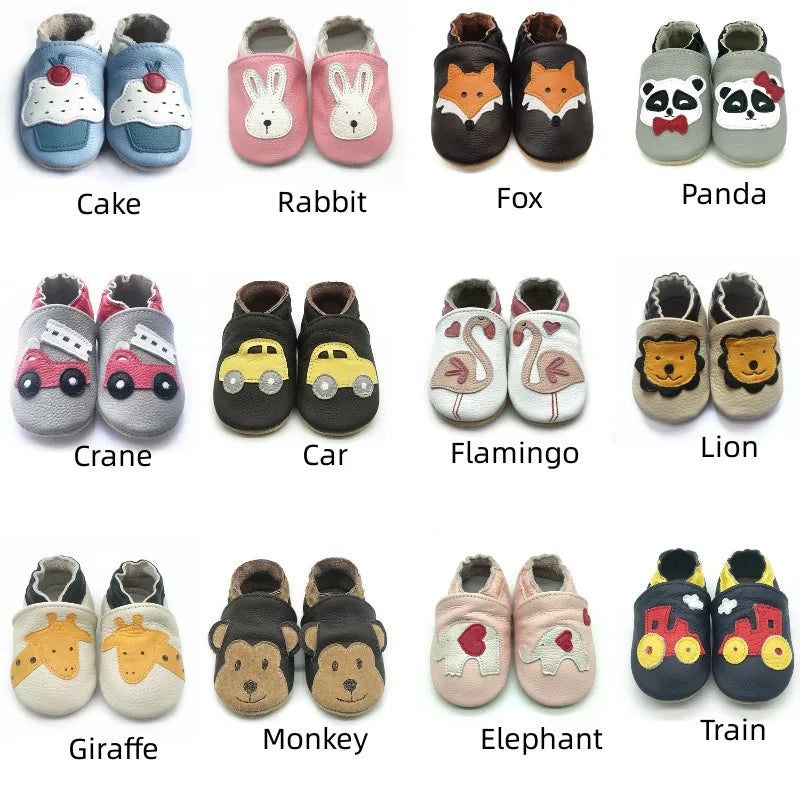 Non-slip leather baby booties, soft sole infant shoes for pre-walkers