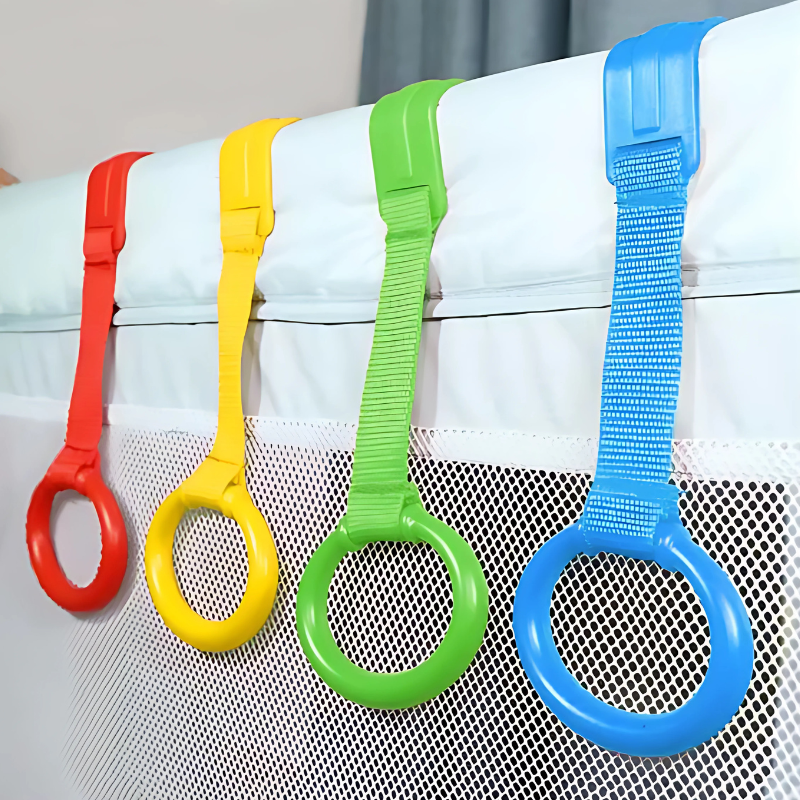 Unisex baby stand & walk playpen rings, aiding infant pull-up, standing aid, and motor skill development in playpen.