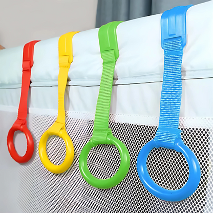 Unisex baby stand & walk playpen rings, aiding infant pull-up, standing aid, and motor skill development in playpen.