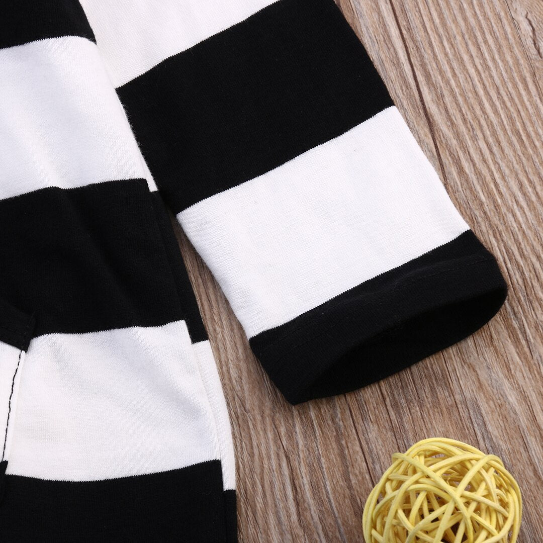 Adorable unisex baby striped polyester jumpsuit with hood, ideal for toddler clothes collection