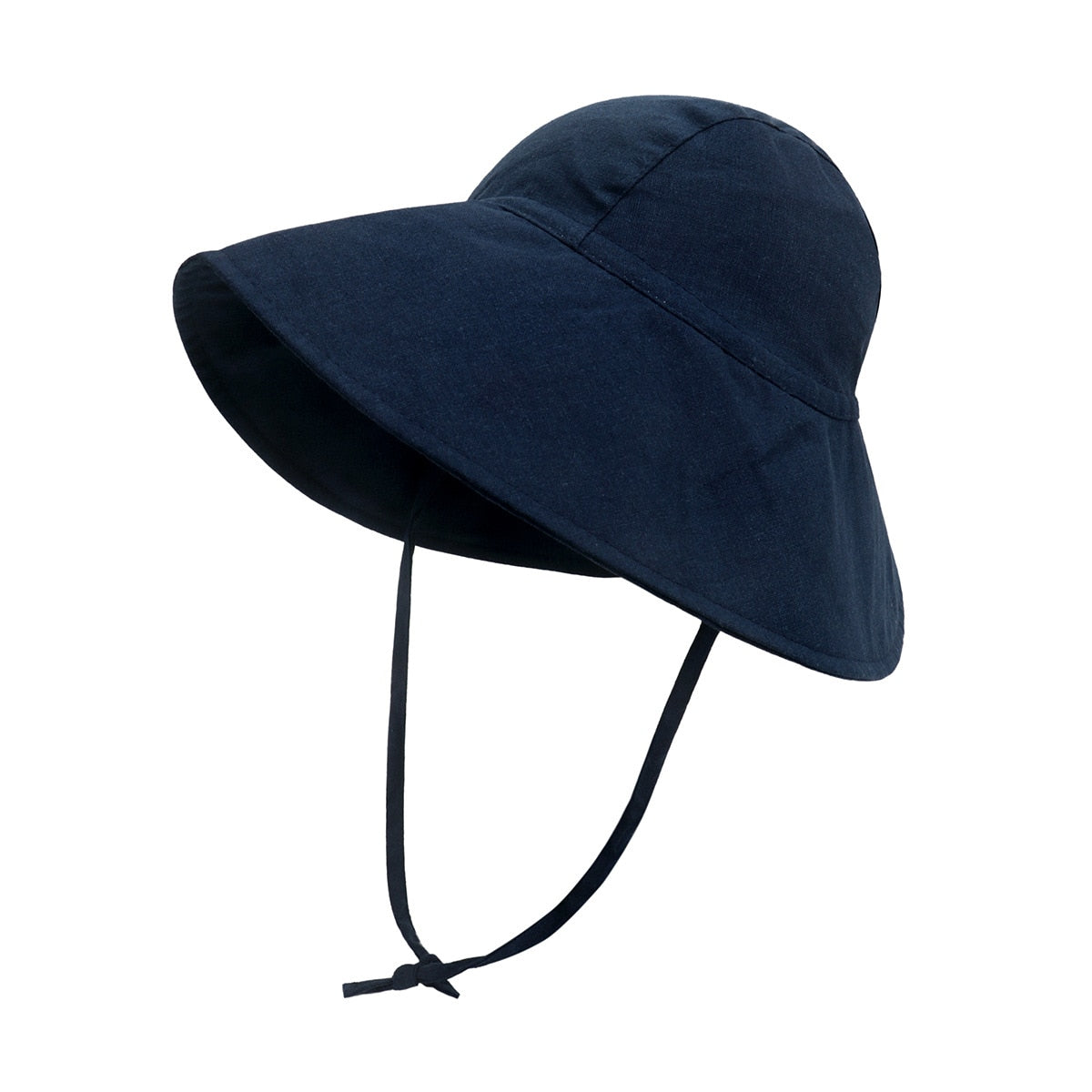 Kids wide brim cotton linen sun hat, unisex, perfect for toddler sun protection and summer beach wear.