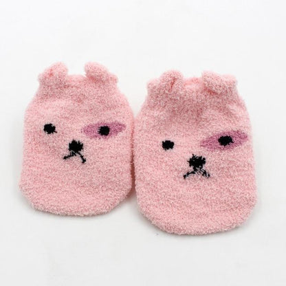 Close-up view of the cozy texture of unisex baby fuzzy socks, emphasizing softness and warmth.