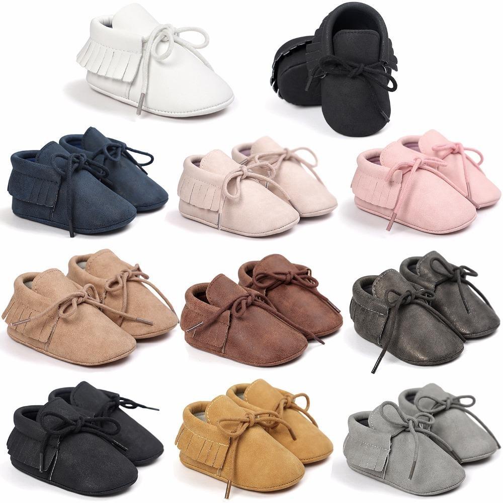 Unisex baby tassel moccasins, anti-slip soft sole, toddler footwear in beige faux suede.