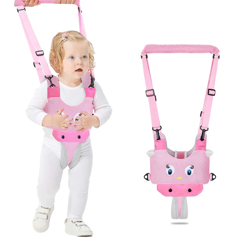 Unisex baby walking harness in a cute animal design, assisting toddler's first steps safely