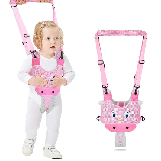 Unisex baby walking harness in a cute animal design, assisting toddler's first steps safely