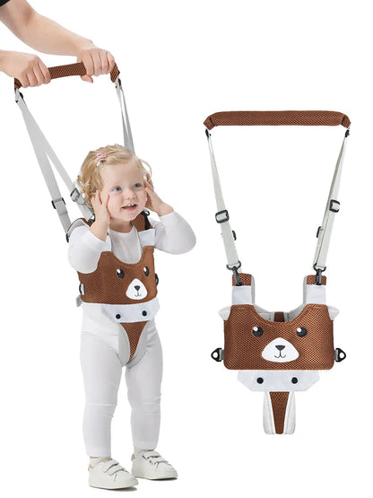 Toddler aid walking harness from a front view, showing ergonomic design for comfortable use