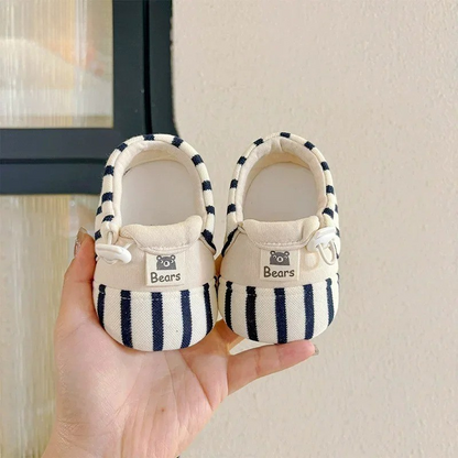 Unisex baby walking shoes, soft non-slip sole, breathable cotton for first steps