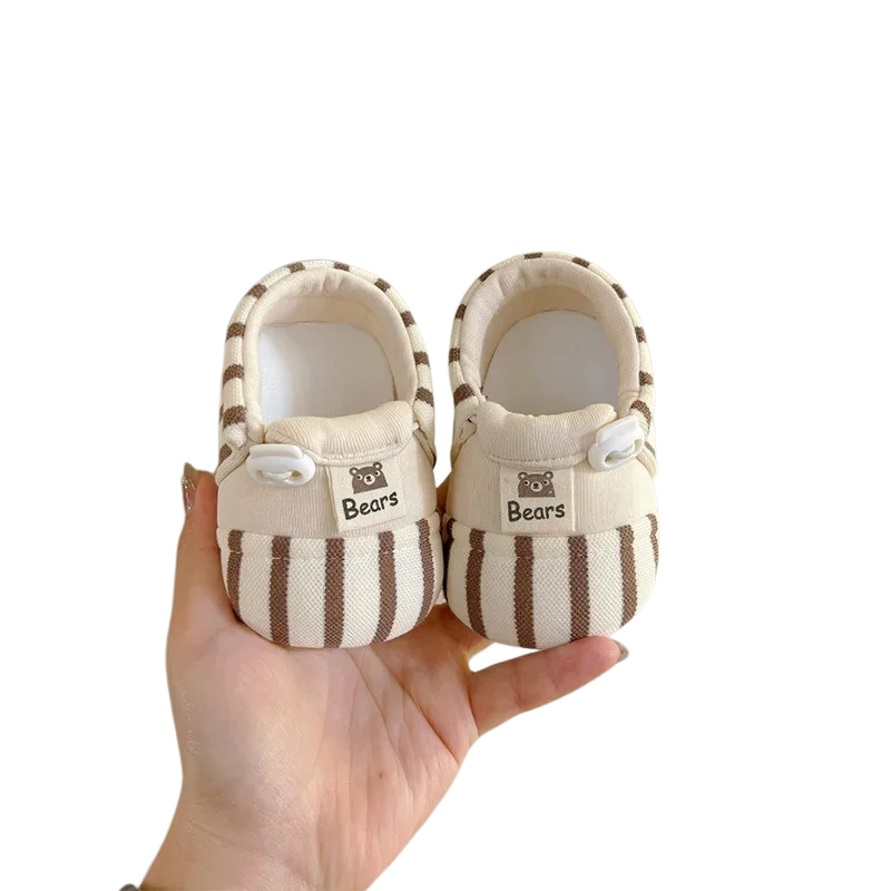 Toddler unisex cotton shoes with flexible non-slip sole, comfortable for early walkers