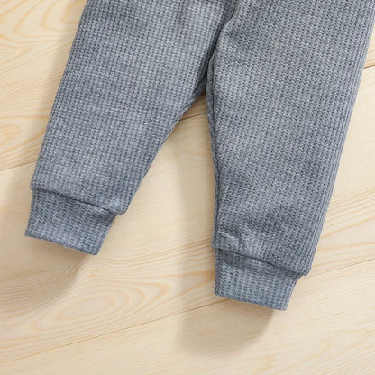 Folded unisex baby warm fall winter set, bodysuit and pants, ideal toddler cozy outfit gift