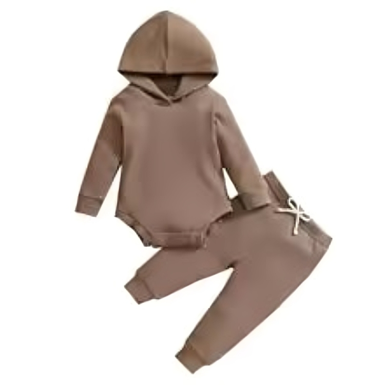 Detail of elastic waistband on unisex baby warm fall winter pants from the cozy set