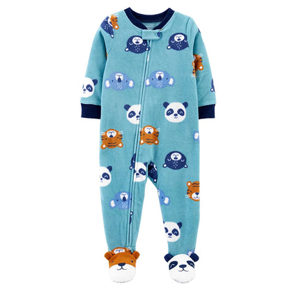 Zipper romper, unisex fleece footed pajamas, bright yellow, ideal for easy diaper changes and warmth.