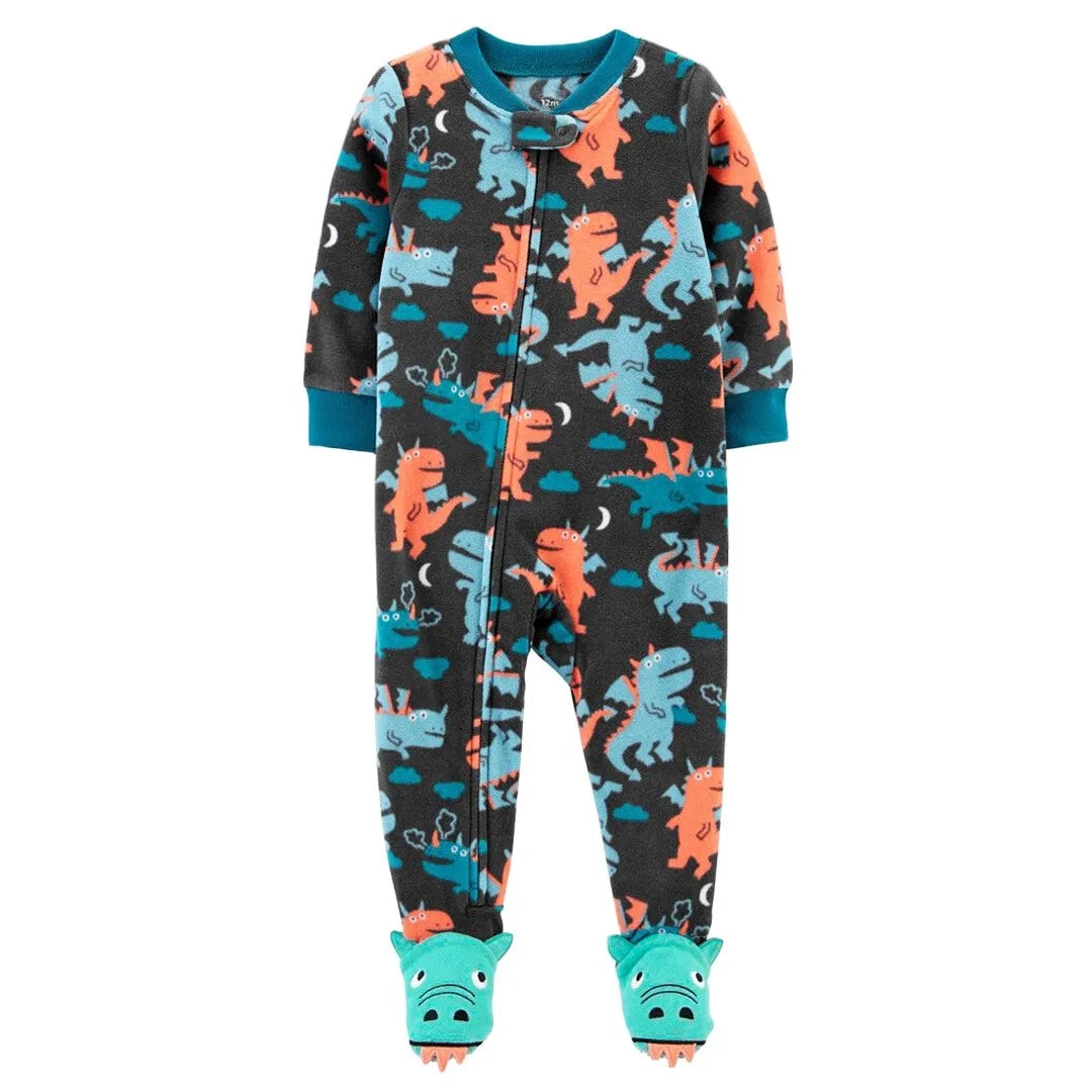 Comfortable babywear, pink fleece footed sleeper, zipper romper for easy dressing, warm for cool nights.