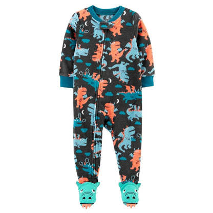 Comfortable babywear, pink fleece footed sleeper, zipper romper for easy dressing, warm for cool nights.