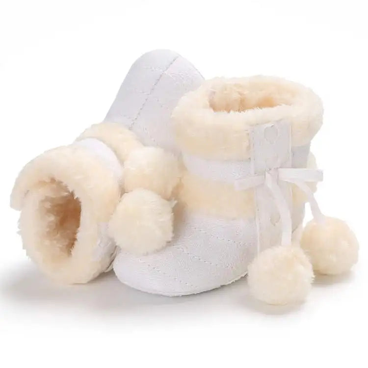 Unisex fluffy snow boots, comfortable soft sole for baby's winter adventures