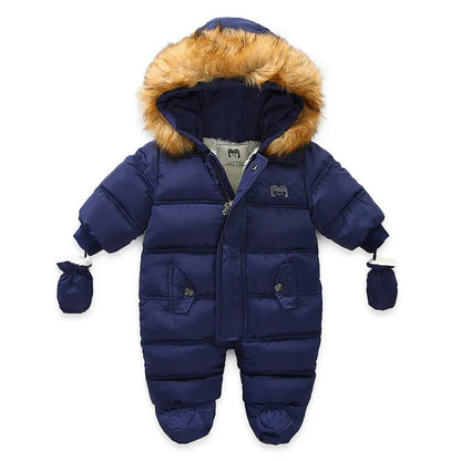 Winter baby fashion: hooded fleece romper jumpsuit, practical and cute