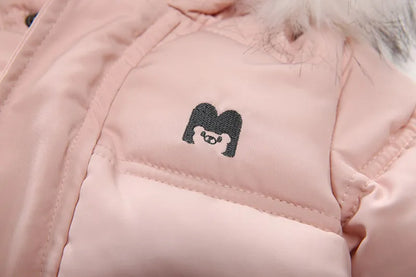Warm and stylish unisex baby hooded romper, ideal winter fleece outerwear
