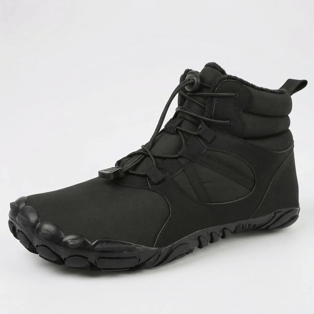 Warm & flexible unisex barefoot winter boots, water-repellent with a wide toe box for comfort.
