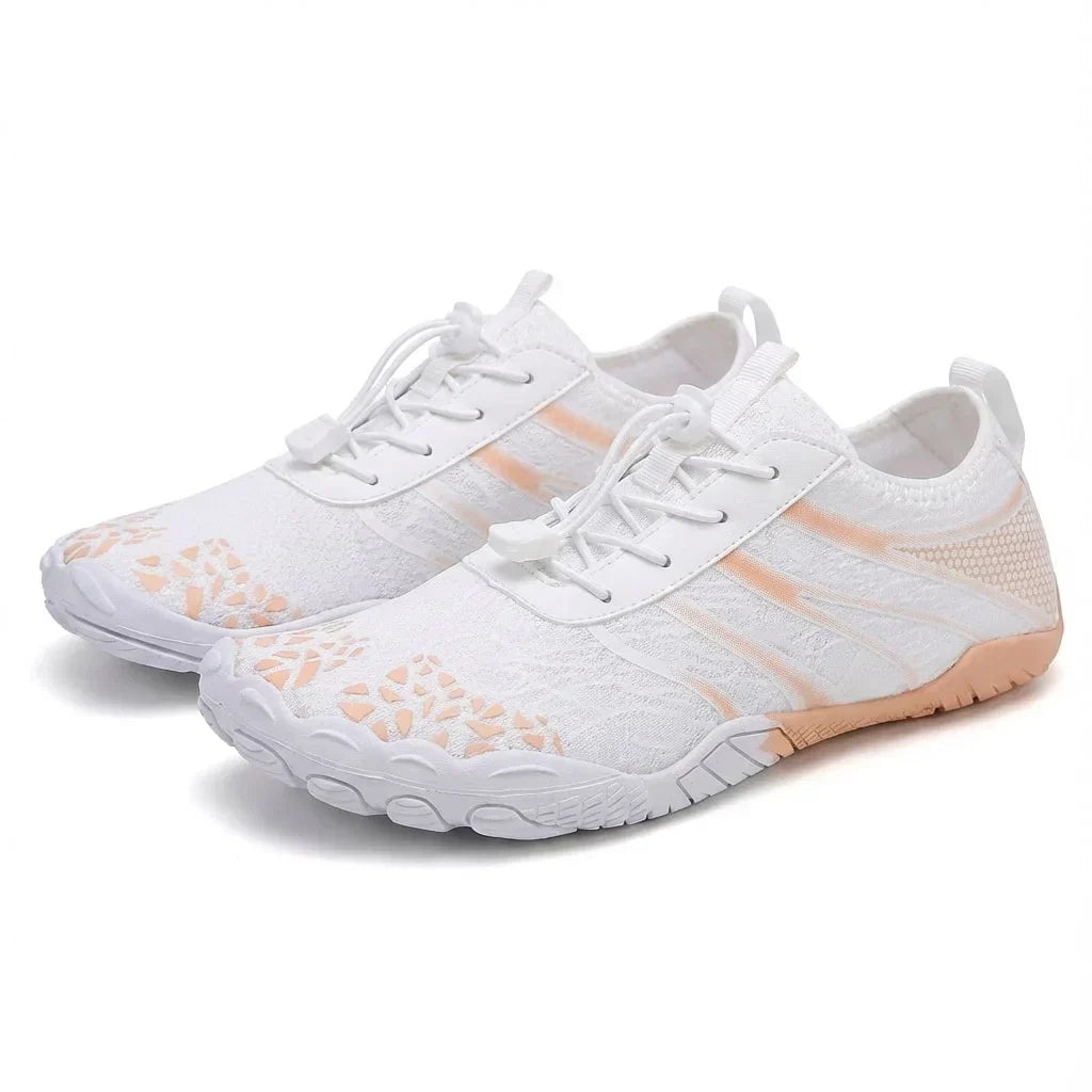 Comfortable unisex barefoot shoes with wide toe box, flexible sole for natural movement.