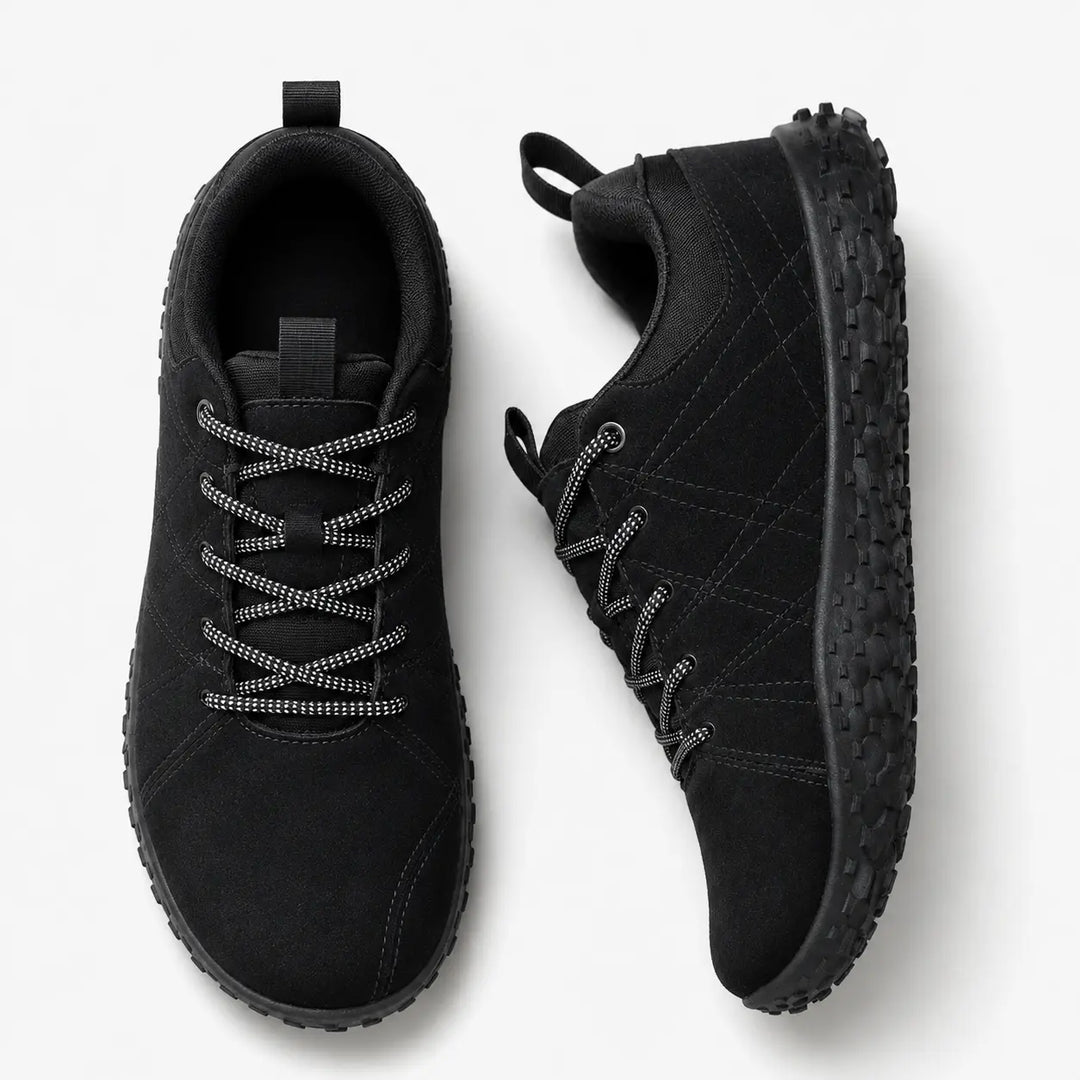 Orthopedic barefoot hiking shoes, designed for comfort and natural movement on trails.