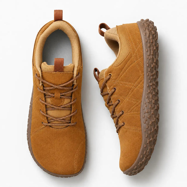 Activewear hiking trainers for men & women, featuring wide toe and flexible sole for trails.