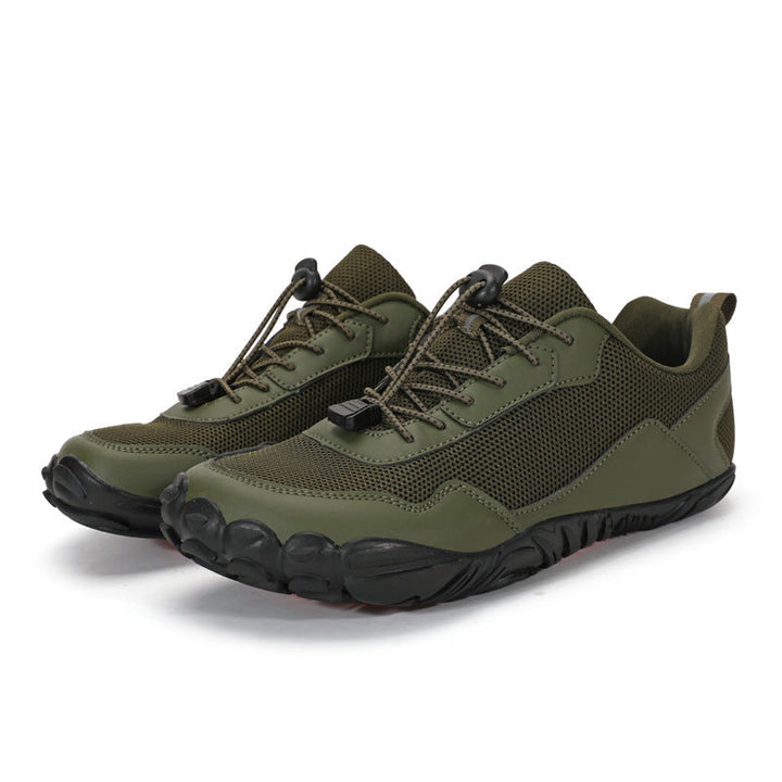 Barefoot walking shoes, unisex design, wide toe box, flexible sole for natural comfort and outdoor agility.