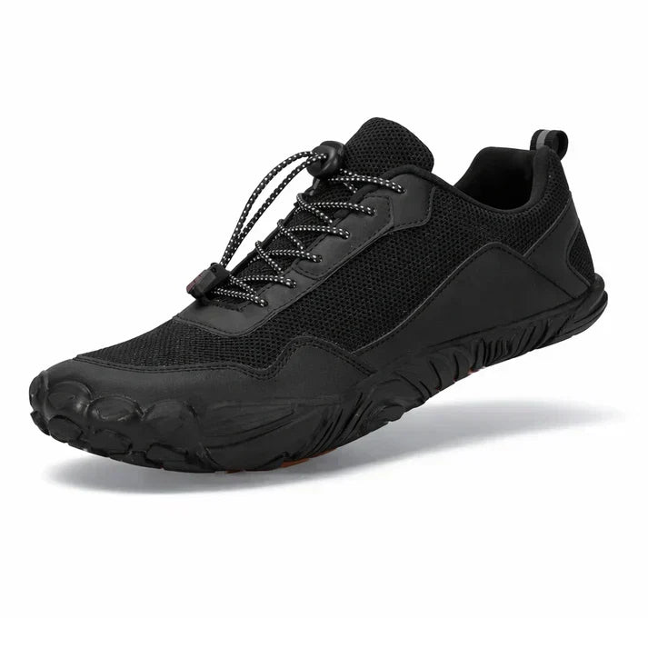 Versatile unisex barefoot trainers, wide toe box, non-slip, ideal for natural walking, hiking, outdoor adventures.