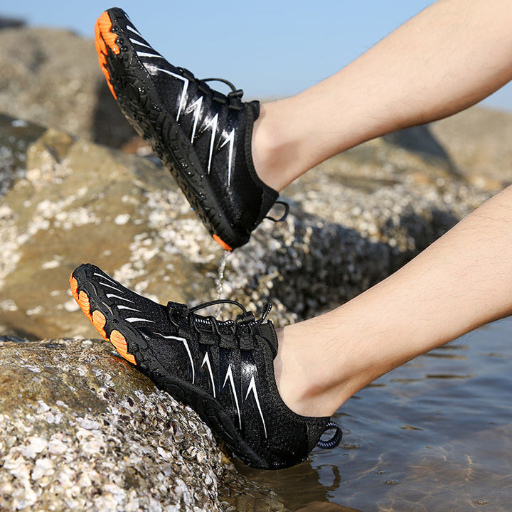 Flexible sole barefoot shoes, lightweight and breathable, promoting natural foot movement & comfort.