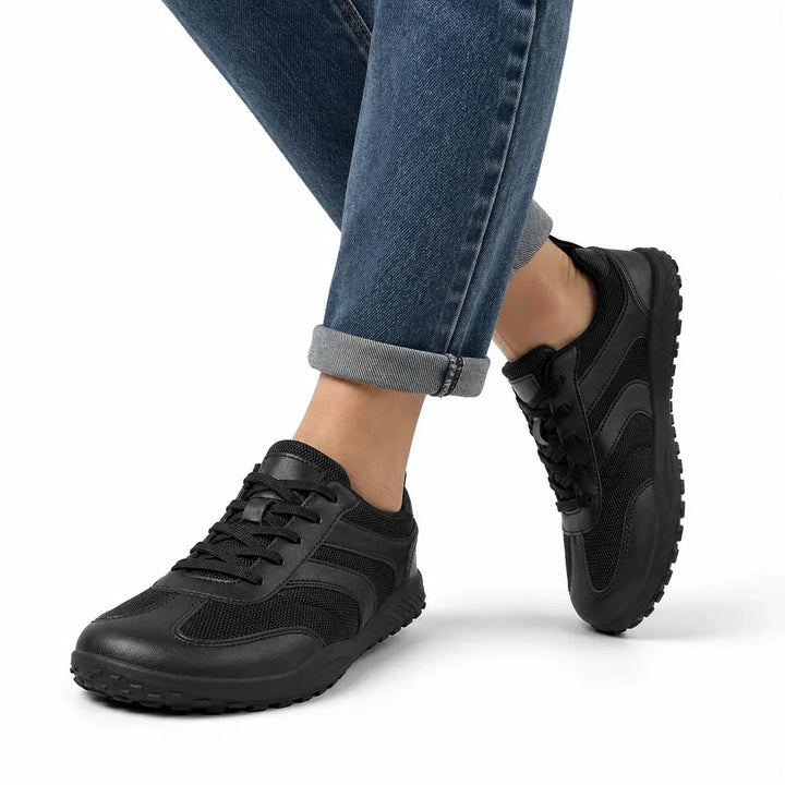 Foot health focused unisex barefoot shoes, wide toe box, and non-slip sole for secure walking.