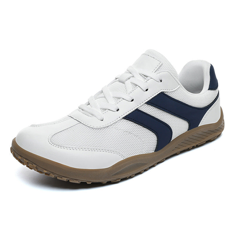 Unisex walking shoes: wide toe box, non-slip sole, and flexible minimalist design for comfort and health.