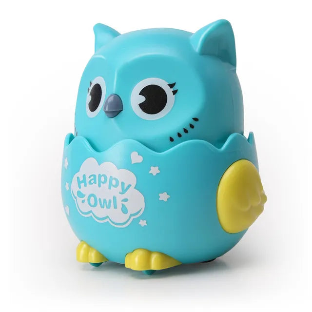 Colorful owl toy car for kids, eco-conscious and easy-to-use pull-back mechanism