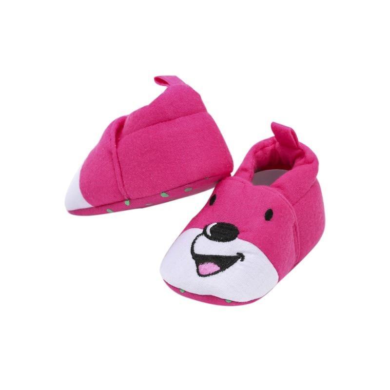 First walker soft sole shoes featuring a sweet bear cub face, cotton