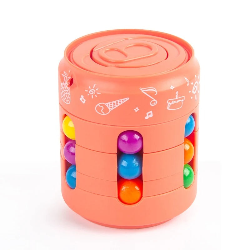 A group of stress relief spinning fidget cubes, an engaging educational puzzle game.