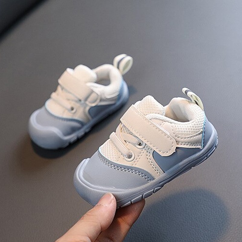 Flexible sole blue baby shoes, perfect first walker for boys and girls