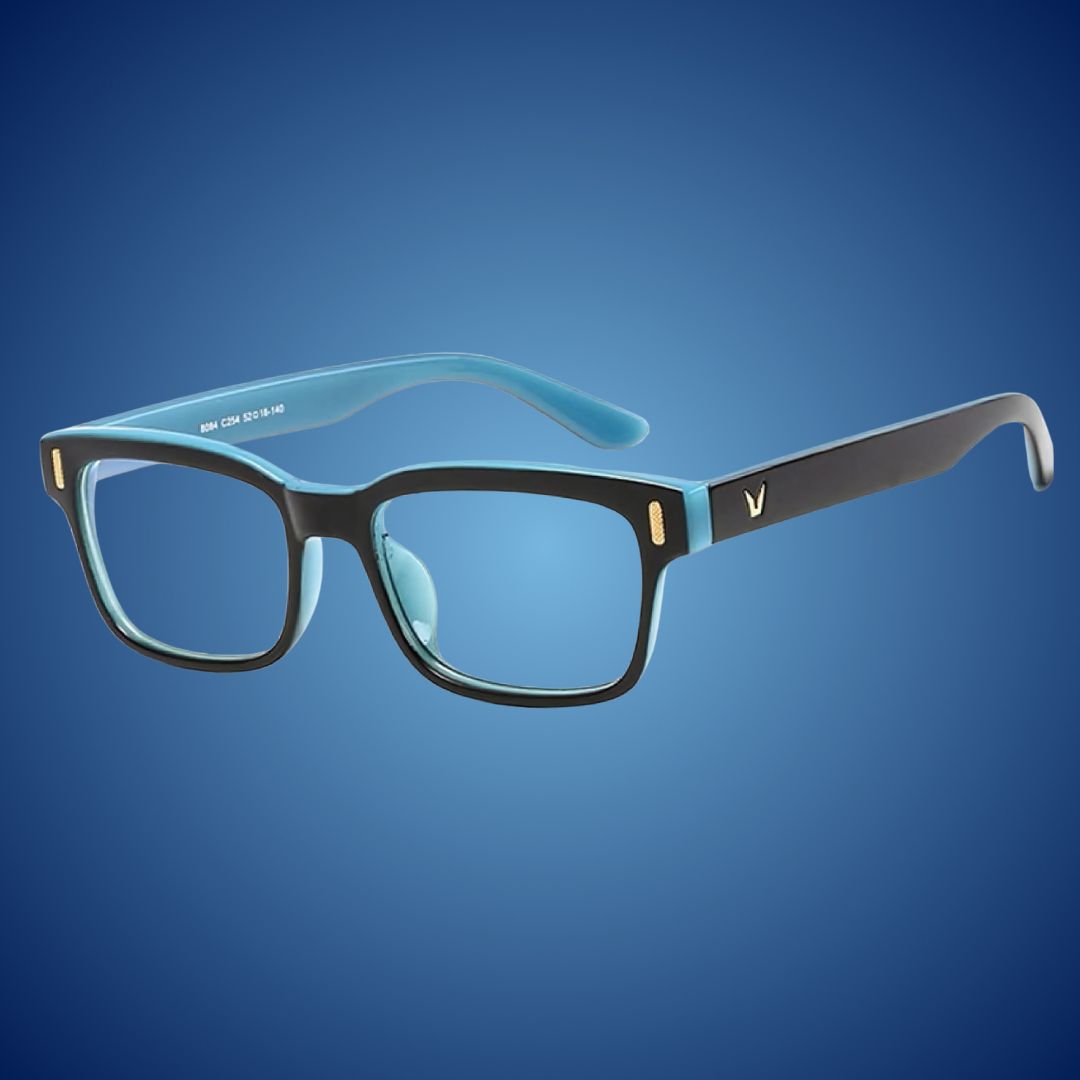 Work from home blue light glasses for eye strain relief, improved sleep, & eye protection.