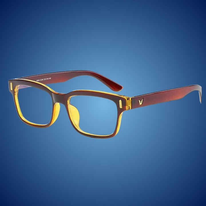 Unisex glasses reducing eye strain and improving sleep by effectively blocking blue light.