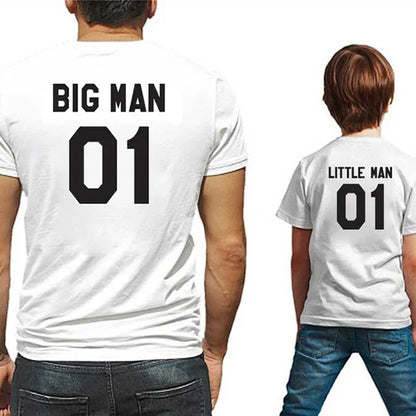Kids' black 'Mini Boss' T-shirt folded neatly, soft cotton tee, perfect for father son coordination