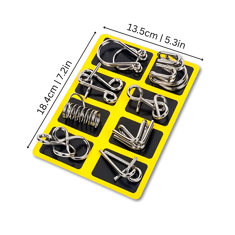 Metal brain teaser puzzles, educational fidget toy set for all ages