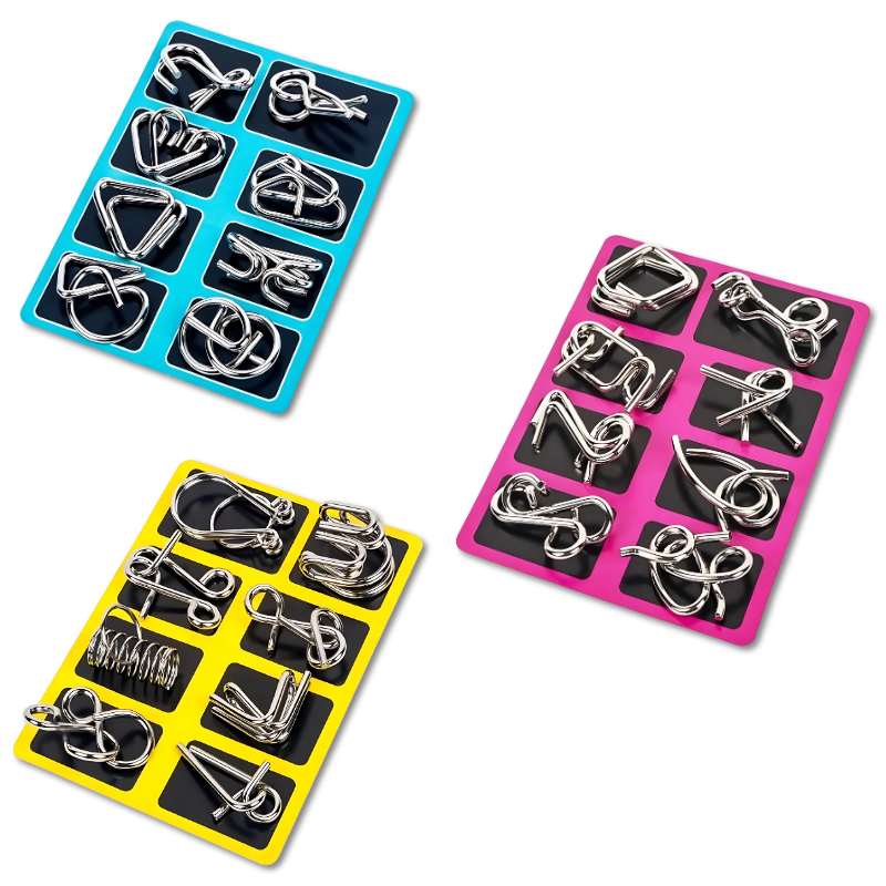 Unisex brain teaser puzzle set, ideal for mind games & cognitive development
