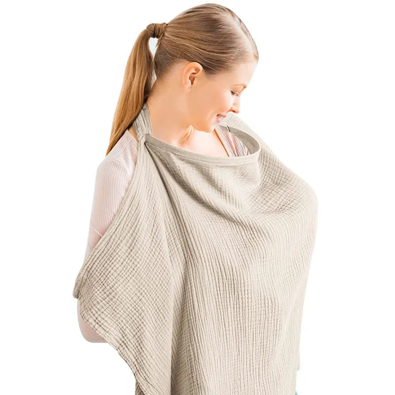Unisex nursing cover apron, lightweight and breathable cotton, perfect for discreet public feeding